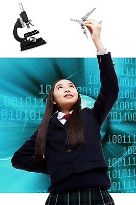 PSD 편집 편집이미지 학생 여자 교복 지구 백그라운드 비행기 현미경 한명 사람 동양인 상반신 장난감 한국인 여자만 여자한명만 이미지편집 1 옷 항공교통 대중교통 실험기구 인종 파일형식