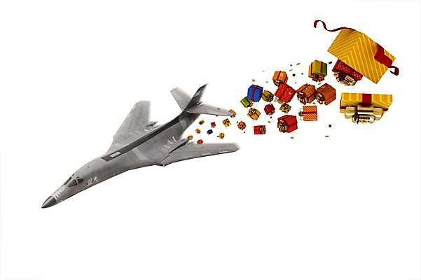 PSD 편집 편집이미지 백그라운드 군용기 비행기 선물 사람없음 선물상자 떨어짐 이미지편집 컨셉 항공교통 대중교통 군대 상자 파일형식