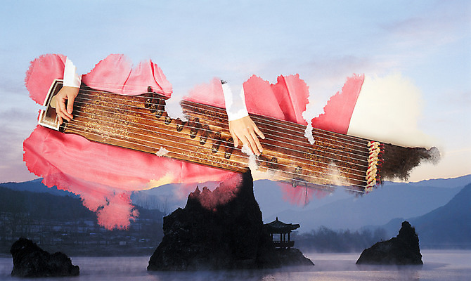 PSD 편집 편집이미지 한국전통 손 악기 백그라운드 국악기 한명 신체부위 강 돌_바위 바위 한복 정자 가야금 이미지편집 1 전통 건축물 음악 현악기 한국 국악 사람 전통의상 파일형식