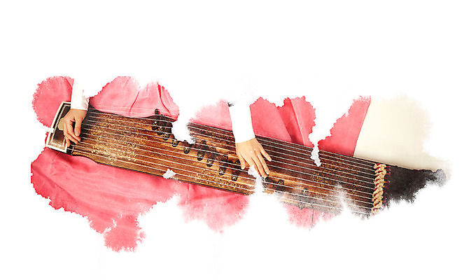 PSD 편집 편집이미지 손 악기 백그라운드 국악기 한명 신체부위 한복 가야금 이미지편집 1 한국전통 음악 현악기 국악 사람 전통의상 파일형식