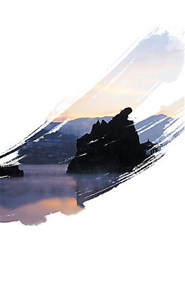 PSD 편집 편집이미지 실루엣 백그라운드 사람없음 강 돌_바위 바위 이미지편집 촬영기법 파일형식