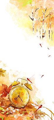 PSD 계절 시계 단풍 일러스트 자연 나뭇잎 풍경 사람없음 가을풍경 자명종 가을 잠자리 국내일러스트 곤충 잎 알람 생태계 파일형식 가을_계절
