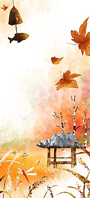 PSD 계절 단풍 일러스트 자연 나뭇잎 풍경 사람없음 가을풍경 종 가을 정자 국내일러스트 건축물 잎 생태계 파일형식 가을_계절