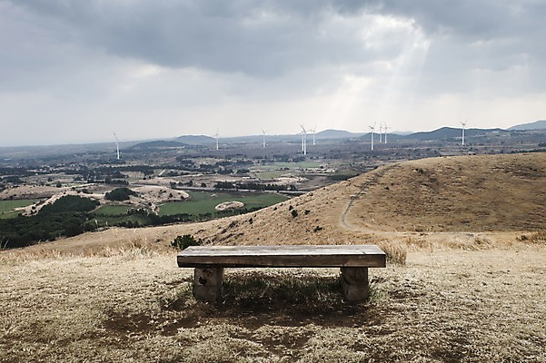 포토 JPG 주간 벤치 한국 잔디 사람없음 야외 제주도 용눈이오름 마른풀 국내포토 자연요소 식물 아시아 의자 산 파일형식