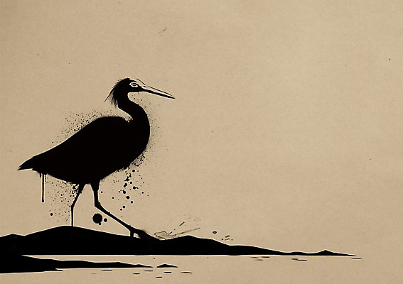 PSD 동물 한마리 백그라운드 일러스트 조류 붓터치 잉크 사람없음 먹 동물보호 멸종위기동물 국내일러스트 멸종위기종 1 서예 사회이슈 파일형식