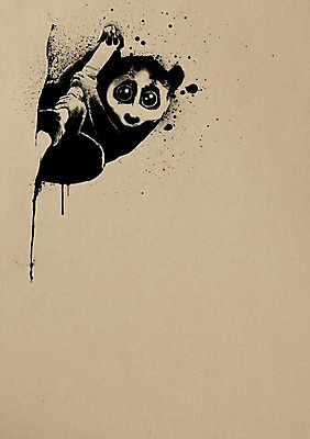 PSD 동물 한마리 백그라운드 일러스트 붓터치 잉크 사람없음 원숭이 먹 동물보호 멸종위기동물 로리스원숭이 안경원숭이 국내일러스트 멸종위기종 1 포유류 서예 사회이슈 파일형식