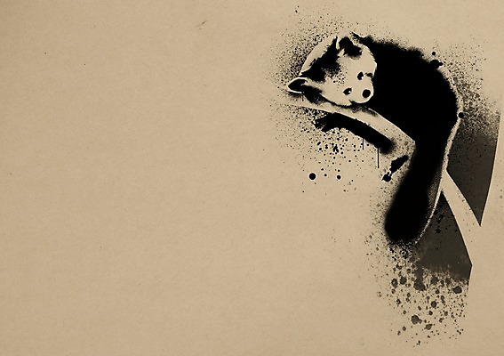 PSD 동물 한마리 백그라운드 일러스트 붓터치 잉크 사람없음 나뭇가지 먹 동물보호 멸종위기동물 레서판다 국내일러스트 멸종위기종 나무 1 포유류 서예 사회이슈 파일형식