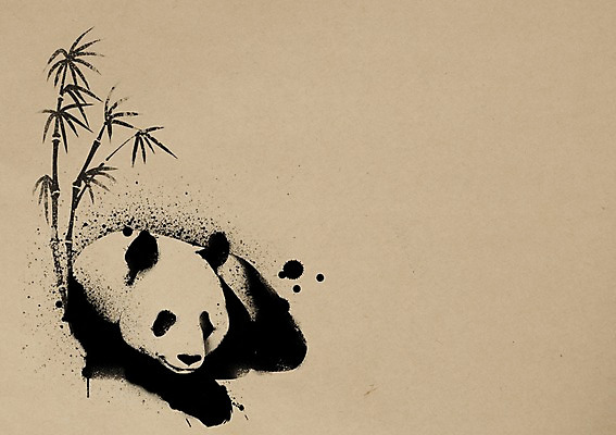 PSD 동물 한마리 백그라운드 일러스트 곰 붓터치 잉크 사람없음 판다 먹 동물보호 멸종위기동물 국내일러스트 멸종위기종 1 포유류 서예 사회이슈 파일형식