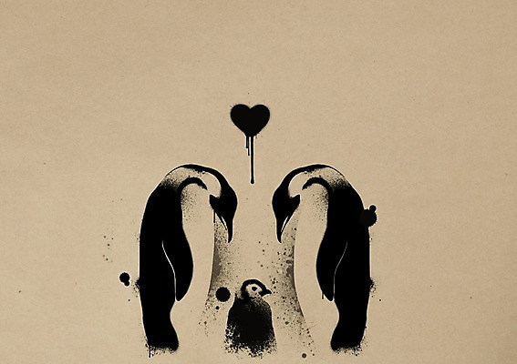 PSD 동물 백그라운드 일러스트 가족 붓터치 잉크 세마리 사람없음 하트 먹 펭귄 동물보호 멸종위기동물 국내일러스트 멸종위기종 모양 관계 조류 서예 3 사회이슈 파일형식