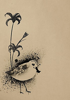 PSD 동물 한마리 백그라운드 일러스트 조류 붓터치 잉크 사람없음 먹 동물보호 멸종위기동물 국내일러스트 멸종위기종 1 서예 사회이슈 파일형식