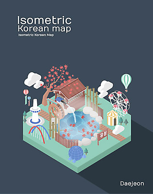 여행 백그라운드 지도 일러스트 한국 사람없음 관광지 온천 도시 특산물 대관람차 아이소메트릭 국내여행 대전 엑스포 국내일러스트 AI파일 아시아 스파 놀이기구 파일형식 벡터