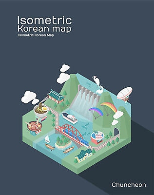 여행 백그라운드 지도 일러스트 한국 사람없음 관광지 기차 회 저수지 도시 댐 특산물 패러글라이딩 아이소메트릭 춘천 국내여행 닭갈비 막국수 가교 국내일러스트 AI파일 건축물 공공시설 아시아 음식 육상교통 스포츠 대중교통 닭고기 국수 강원도 닭고기요리 파일형식 벡터