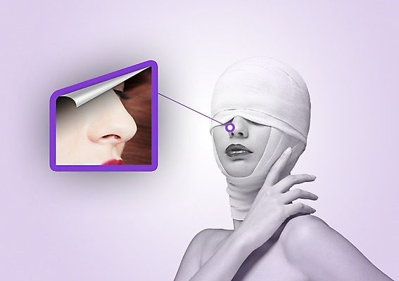 PSD 서양인 외국인 편집이미지 우먼라이프 여자 사람 상반신 20대 성인 두명 뷰티 수술 성형수술 코 붕대 여자만 성인여자만 청년만 청년여자만 성인만 이미지편집 라이프스타일 의학 인종 청년 신체부위 치료 파일형식