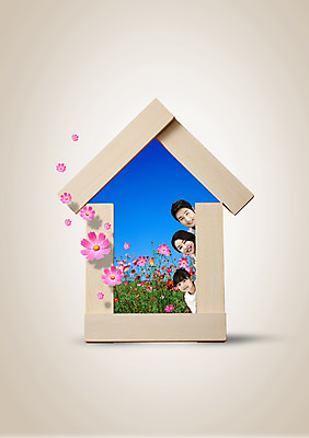 모양 PSD 식물 편집이미지 여자 남자 꽃 딸 행복 어린이 가족 엄마 웃음 사람 동양인 소녀 상반신 성인 세명 한국인 가족라이프 아빠 코스모스 집모양 이미지편집 라이프스타일 감정 관계 표정 인종 파일형식