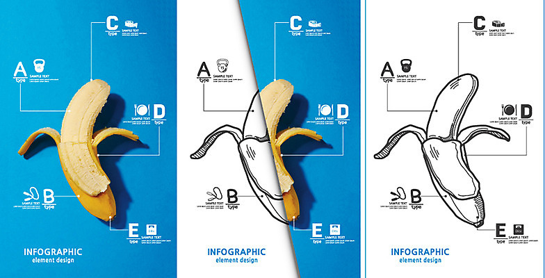 편집 편집이미지 음식 컬러 백그라운드 과일 포토일러 그래프 바나나 사람없음 파란색 자료 인포그래픽 비교 합성 타입 이미지편집 AI파일 컨셉 파일형식 벡터