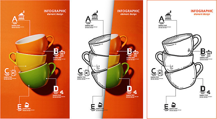 편집 편집이미지 컬러 백그라운드 포토일러 그래프 사람없음 주황색 자료 인포그래픽 머그컵 비교 합성 타입 이미지편집 AI파일 컨셉 컵 파일형식 벡터