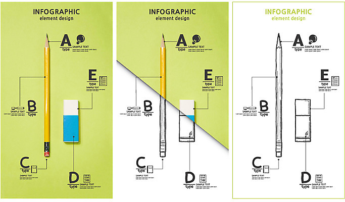 편집 편집이미지 컬러 백그라운드 포토일러 그래프 사람없음 연두색 필기구 연필 자료 인포그래픽 비교 지우개 합성 타입 이미지편집 AI파일 컨셉 문구용품 학용품 초록색 파일형식 벡터