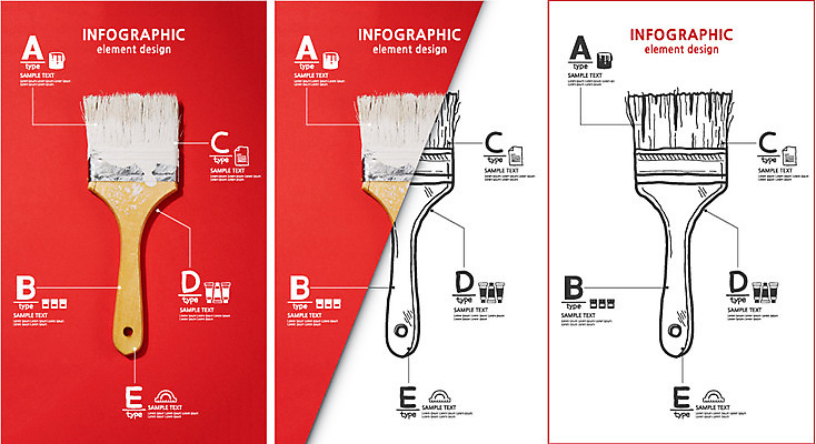 편집 편집이미지 컬러 백그라운드 포토일러 그래프 사람없음 빨간색 자료 인포그래픽 붓 비교 합성 페인트붓 타입 이미지편집 AI파일 컨셉 파일형식 벡터