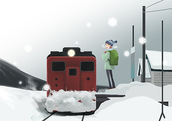 PSD 계절 여자 여행 겨울 일본문화 일러스트 한명 사람 관광지 여행객 일본 기차 체험 일본여행 기차역 여자만 여자한명만 국내일러스트 1 동양문화 아시아 육상교통 외국문화 해외여행 컨셉 대중교통 역 파일형식