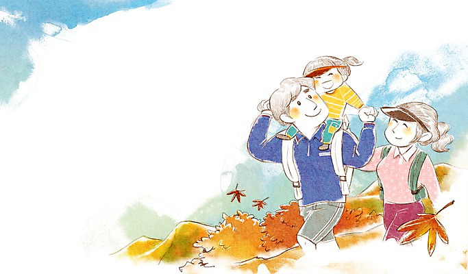 PSD 라이프스타일 여자 남자 딸 어린이 여행 단풍 일러스트 가족 엄마 가족여행 사람 소녀 세명 화목 등산 목말 아빠 즐거움 국내일러스트 감정 컨셉 잎 관계 모션 생활 트래킹 파일형식