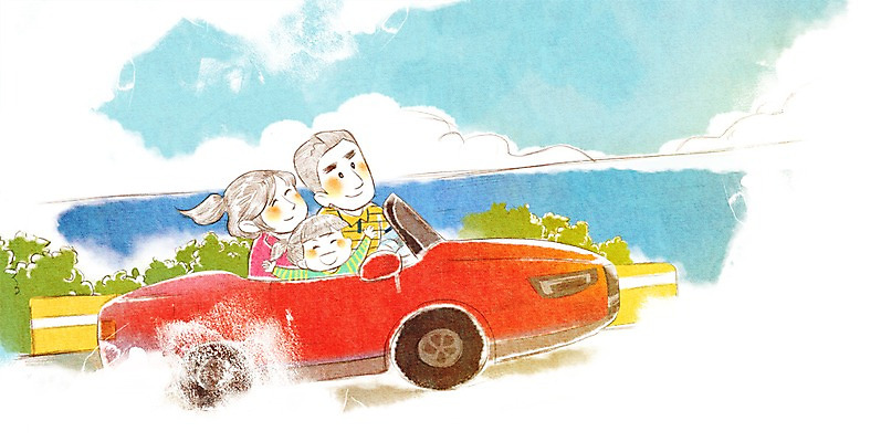 PSD 라이프스타일 여자 남자 딸 어린이 여행 일러스트 가족 엄마 가족여행 사람 소녀 해변 세명 화목 드라이브 아빠 즐거움 오픈카 국내일러스트 감정 바다 컨셉 관계 승용차 생활 운전 파일형식