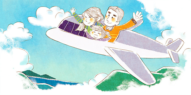 PSD 라이프스타일 여자 남자 딸 어린이 여행 일러스트 가족 엄마 가족여행 비행기 사람 소녀 세명 화목 아빠 즐거움 국내일러스트 감정 컨셉 관계 항공교통 대중교통 생활 파일형식