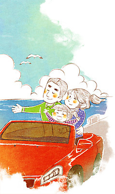 PSD 라이프스타일 여자 남자 딸 어린이 여행 일러스트 가족 엄마 가족여행 사람 소녀 해변 세명 화목 드라이브 아빠 즐거움 오픈카 국내일러스트 감정 바다 컨셉 관계 승용차 생활 운전 파일형식