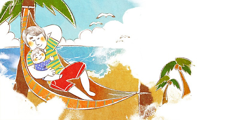 PSD 라이프스타일 남자 아들 어린이 여행 일러스트 가족 가족여행 사람 소년 해변 두명 야자수 화목 아빠 즐거움 낮잠 해먹 남자만 국내일러스트 나무 감정 바다 컨셉 관계 생활 침대 잠 파일형식