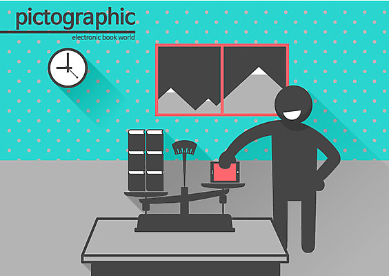 교육 실루엣 백그라운드 일러스트 저울 한명 사람 책 스마트기기 태블릿 픽토그램 변화 전자책 무게 스마트 정보화시대 편리함 국내일러스트 AI파일 1 컨셉 촬영기법 전자제품 파일형식 벡터