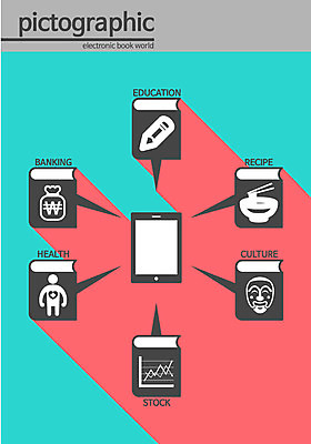 교육 백그라운드 말풍선 일러스트 종류 사람없음 책 스마트기기 태블릿 픽토그램 변화 전자책 스마트 정보화시대 편리함 콘텐츠 국내일러스트 AI파일 컨셉 전자제품 파일형식 벡터