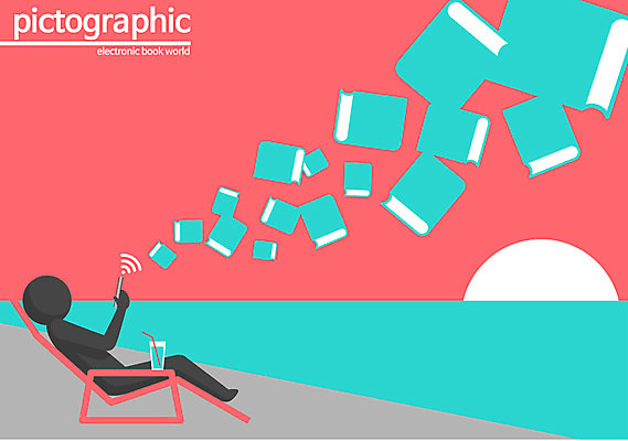 교육 실루엣 바다 백그라운드 일러스트 한명 사람 해변 책 스마트기기 태블릿 픽토그램 독서 노을 변화 전자책 스마트 선베드 정보화시대 편리함 국내일러스트 AI파일 자연요소 1 컨셉 의자 촬영기법 전자제품 파일형식 벡터