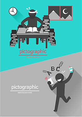 교육 실루엣 백그라운드 일러스트 사람 두명 책 스마트기기 태블릿 픽토그램 쌓기 비교 변화 전자책 스마트 책상 정보화시대 편리함 국내일러스트 AI파일 가구 컨셉 모션 촬영기법 전자제품 파일형식 벡터