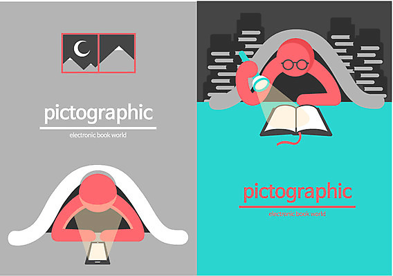 교육 실루엣 엎드리기 백그라운드 일러스트 사람 두명 책 스마트기기 태블릿 픽토그램 독서 이불 손전등 비교 변화 전자책 스마트 정보화시대 편리함 국내일러스트 AI파일 컨셉 침구 모션 조명 촬영기법 전자제품 파일형식 벡터