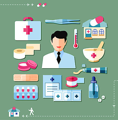 남자 일러스트 한명 사람 세트 약 의사 의료용품 반창고 플랫 선택 구급상자 온도계 체온계 약국 심볼 분석 오브젝트 처방 복잡 연고 남자만 남자한명만 국내일러스트 AI파일 1 컨셉 의학 의료기기 의료진 파일형식 벡터