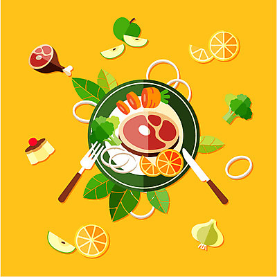 음식 포크 채소 오렌지 과일 일러스트 마늘 육류 스테이크 사람없음 세트 플랫 나이프 선택 사과 브로콜리 심볼 분석 오브젝트 유기농 복잡 국내일러스트 AI파일 식기 웰빙 컨셉 식재료 서양음식 칼 파일형식 벡터