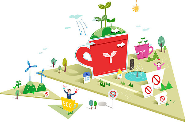 식물 라이프스타일 여자 남자 일러스트 사람 두명 자연보호 그린캠페인 머그컵 종이컵 분석 친환경 활기 에코라이프 복잡 국내일러스트 AI파일 캠페인 컨셉 자연 생활 컵 환경 보호 일회용 에코 파일형식 벡터