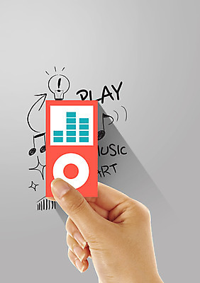 PSD 편집이미지 손 교육 화살표 음악 음향기기 음표 비즈니스 전구 들기 신체부위 소리 음악감상 느낌표 볼륨 MP3 이미지편집 기호 모션 문화예술 사람 전자제품 감상 파일형식