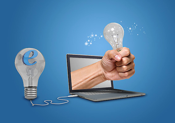 PSD 편집이미지 손 인터넷 비즈니스 전구 들기 신체부위 노트북 E 이미지편집 알파벳 모션 사람 전자제품 파일형식