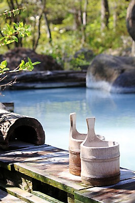 포토 JPG 주간 나무 식물 일본문화 자연 풍경 사람없음 야외 아웃포커스 물 일본 온천 양동이 노천온천 국내포토 자연요소 동양문화 아시아 외국문화 촬영기법 스파 생태계 파일형식