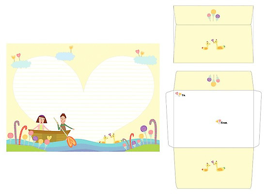 PSD 템플릿 커플 여자 남자 편지봉투 프레임 사탕 선물 틀 사람 두명 세트 나룻배 편지 편지지 레터폼 이미지템플릿 배_교통 관계 디저트 봉투 파일형식