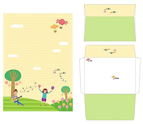 PSD 나무 템플릿 커플 여자 남자 연주 편지봉투 프레임 사탕 틀 사람 두명 세트 기타 편지 편지지 레터폼 언덕 이미지템플릿 식물 음악 관계 현악기 디저트 봉투 파일형식