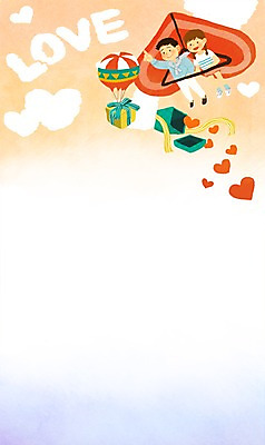 PSD 커플 여자 남자 어린이 백그라운드 일러스트 사랑 사람 두명 선물상자 하트 낙하산 행글라이더 어린이만 국내일러스트 모양 감정 스포츠 관계 선물 상자 파일형식