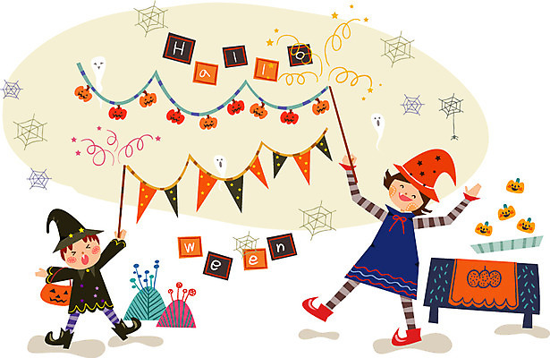 배너템플릿 여자 남자 어린이 백그라운드 일러스트 사람 이벤트 두명 파티 축제 기쁨 할로윈 현수막 즐거움 마술봉 마녀 마녀복장 어린이만 국내일러스트 AI파일 템플릿 배너 감정 마술도구 이벤트의상 파일형식 벡터