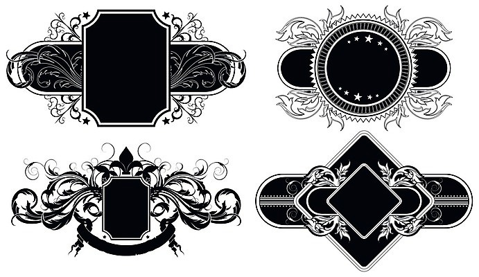 EPS 해외이미지 모양 디자인 잎 꽃무늬 곡선 일러스트 추상 프레임 미술 장식 세트 라벨 검은색 흰색 화려 중세 복고 방패 해외202004 해외일러스트 식물 꽃 선 컬러 컨셉 무늬 문화예술 역사 파일형식 벡터 이미지허브