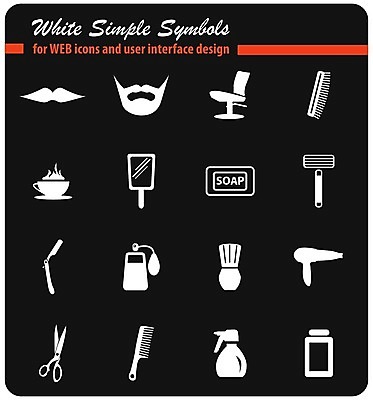 EPS 해외이미지 의자 일러스트 수염 컵 물 거울 붓 머리빗 심볼 비누 면도기 이발소 쾰른 해외202004 해외일러스트 자연요소 식기 가구 독일 위생용품 미용용품 뷰티샵 파일형식 벡터 이미지허브