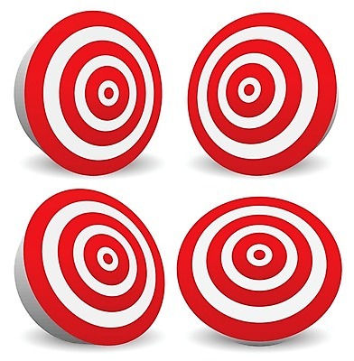 EPS 해외이미지 모양 컨셉 일러스트 빨간색 원형 센터 목표 집중 연습 흔적 황소 해결 골 완벽 효율 완전 정확 해외202004 해외일러스트 도형 컬러 소 파일형식 벡터 이미지허브