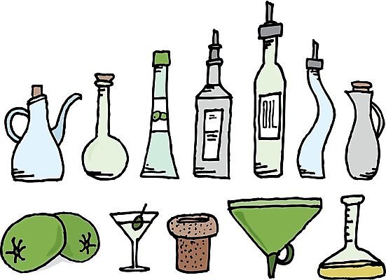 EPS 해외이미지 음식 일러스트 재료 유리 양념 조미료 스케치 올리브 코르크 깔대기 마티니 해외202004 해외일러스트 열매 재질 미술 칵테일 향미료 파일형식 벡터 이미지허브
