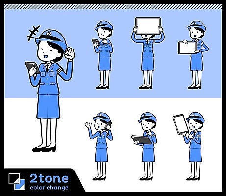 EPS 해외이미지 전신 여자 일러스트 아이디어 서기 들기 여러명 성인 파란색 스마트폰 세트 태블릿 발표 경찰 통화 보여주기 순찰 성인여자만 해외202004 해외일러스트 직업 컬러 다수 컨셉 모션 사람 전자제품 핸드폰 스마트기기 여자만 성인만 파일형식 벡터 이미지허브