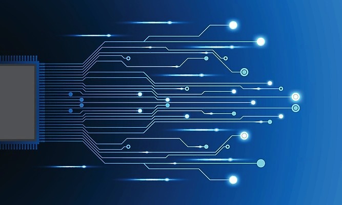 EPS 해외이미지 디자인 컨셉 일러스트 추상 미래 사람없음 그래픽 파란색 디지털 전자회로 해외202004 해외일러스트 컬러 무늬 회로판 파일형식 벡터 이미지허브