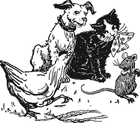 EPS 해외이미지 응시 여러마리 일러스트 사람없음 검은색 스카프 고양이 벼 개 쥐 라인아트 그림 판화 목줄 암탉 해외202004 해외일러스트 시선 선 컬러 다수 포유류 곡류 미술 반려동물 목도리 닭 설치류 암컷 파일형식 벡터 반려용품 이미지허브